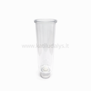 Prailgintas indas skysto kuro filtrui su išleidimo žarnele