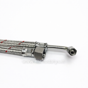 Skysto kuro šlangutė 90° kampu 6x3/8", 900mm (vidus/vidus)